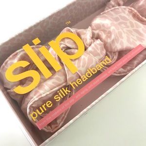 Slip: pure silk pink headband. New in case.